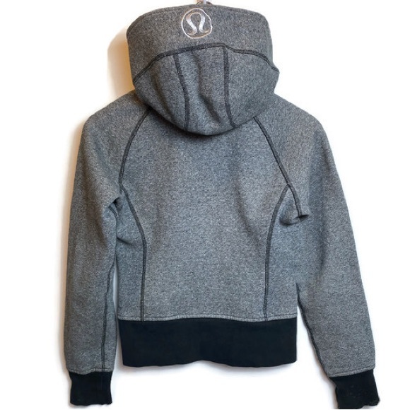 Lululemon Grey Black Scuba Hoodie Size 2 XS - Picture 2 of 5